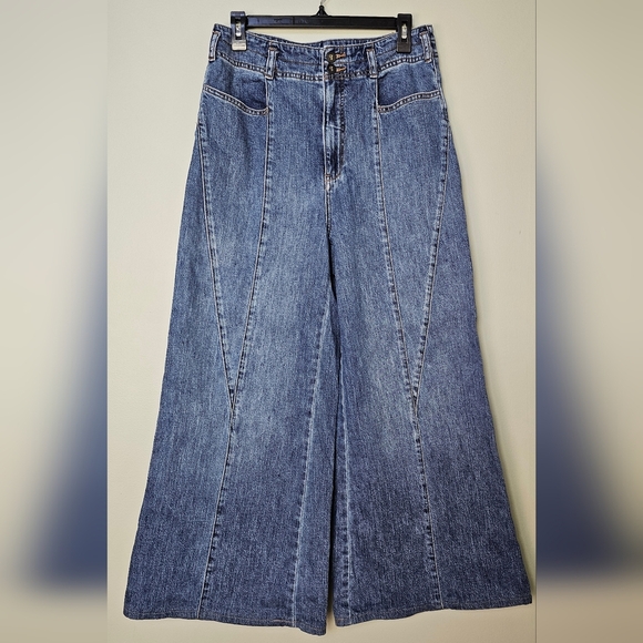 Pilcro Anthropologie Twisted High-Rise Wide-Leg Jeans, Size 31T, NWOT - Picture 6 of 12